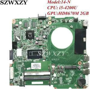 734426-501 734426-001 For 14-N Laptop Motherboard i5-4200U Processor HD8670M 2GB GPU DA0U83MB6E0