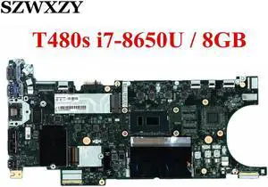 For T480S Laptop Motherboard NM-B471 FRU 01LV616 02HL854 02HL858 i7-8650U CPU 8G RAM