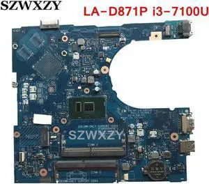 For Inspiron 5566 5468 Laptop Motherboard CN-0DMD9K 0DMD9K DMD9K BAL60 LA-D871P i3-7100u DDR4