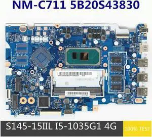 For S145-15IIL V15-IIL Laptop Motherboard GS44D/GS54D NM-C711 5B20S43830 I5-1035G1 CPU 4G RAM
