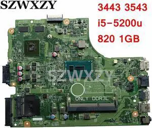 06F3DW For Inspiron 3443 3543 Laptop Motherboard CN-06F3DW 6F3DW  With SR23Y i5-5200u 820 1GB GPU DDR3L