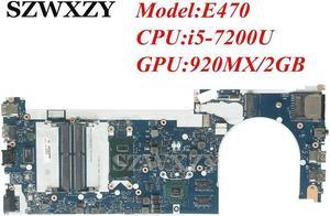 FRU: 01EN249 For E470 Laptop Motherboard CE470 NM-A821 With i5-7200U Processor 920MX / 2GB GPU DDR4