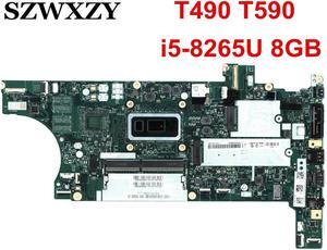 For T590 T490 Laptop Motherboard with i5-8265U CPU 8GB RAM NM-B901 FRU 02HK930