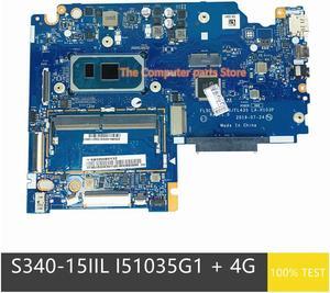 For S340-15IIL Laptop Motherboard LA-H103P 5B20W89112 With I5-1035G1 CPU 4G RAM MB 100% Tested