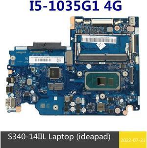 For S340-14IIL Laptop Motherboard With I5-1035G1 CPU 4G RAM DDR4 LA-H103P 5B20W87001 5B20W86995