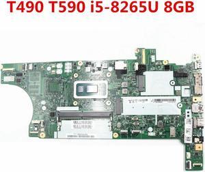 For T490 T590 Laptop Motherboard NM-B901 02HK923 01YT335 i5-8265U CPU 8GB RAM Full Test