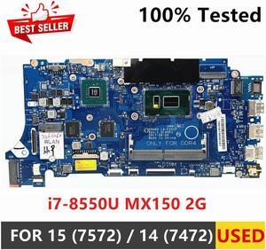 For Inspiron 15 7572 14 7472 Laptop Motherboard i7-8550U MX150 2G LA-F251P 0WV6GW WV6GW