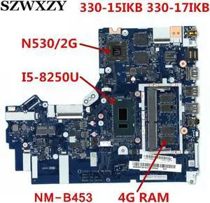 For 330-15IKB 330-17IKB Laptop Motherboard NM-B453 5B20R19919 i5-8250U CPU N530 2G GPU 4GB RAM