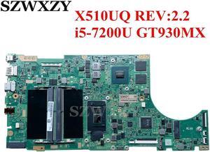 For X510U X510UN X510UR X510URR X510UQ Laotop Mainboard With i5-7200U GT930MX X510UQ REV 2.2 Motherboard