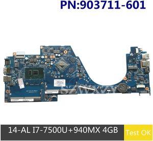 For 14-AL Laptop Motherboard 903711-001 903711-001 903711-601 DAG31AMB6D0 With SR2ZV i7-7500U CPU 940MX 4GB GPU