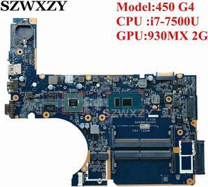 For 450 G4 Laptop Motherboard 907715-601 907715-501 907715-001 DA0X83MB6H0 With SR2ZV I7-7500U CPU 930MX 2G GPU