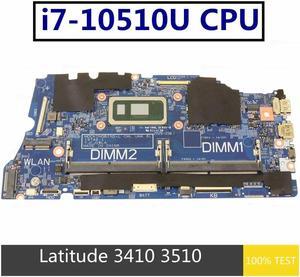 For Latitude 3410 3510 Laptop Motherboard i7-10510U 19746-1 CN-0J6VTW 0J6VTW J6VTW Full Test