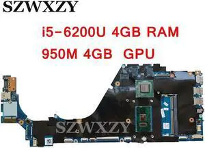 For 14-J Laptop Motherboard TPN-C121 LA-C492P 829091-601 829091-001 DSC 950M 4GB GPU i5-6200U CPU 4GB RAM