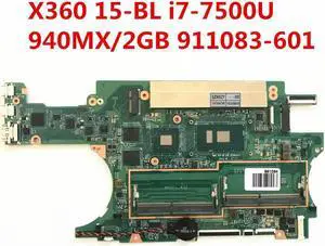For X360 15-BL Laptop Motherboard 911083-601 911083-001 DA0X32MBAG0 940MX 2GB GPU i7-7500U CPU