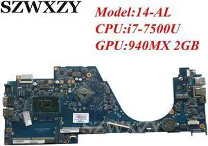 For 14-AL Laptop Motherboard DAG31AMB6D0 903706-001 903706-501 903706-601 With SR2ZV i7-7500U CPU 940MX 2GB GPU