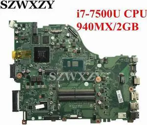 For Aspire E5-575G Laptop Motherboard DAZAAMB16E0  NBGD811006 DDR4 With SR2ZV i7-7500U 2.7GHz CPU 940MX/2GB