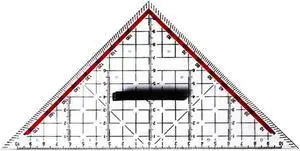 Drawing Triangle Ruler Multi-Function Drawing Design Ruler With Handle Protractor Measurement Ruler Stationery