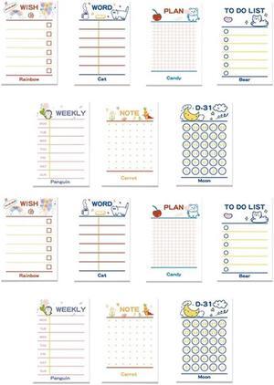 14Pack To Do List Notepad Cute 9X6 To Do List Planner Sticky Notes Daily Lined Sticky Notes For Work Planner, 600 Sheets Durable
