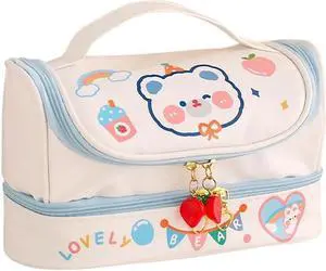Kawaii Pencil Bag Pen Cases 2 Layer High Capacity Pencils Pouch School Stationery Girl Gift Pencil Pouch