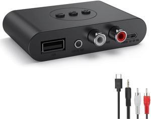 Bluetooth 5.2 Audio Receiver NFC USB Flash Drive RCA 3.5mm AUX USB Stereo Music Wireless Adapter with Microphone