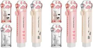 8 Pcs Cute Cat Paw Pencil Sharpener And Cat Paw Shaped Retractable Eraser Kawaii Pencil Sharpener Cat School Supplies