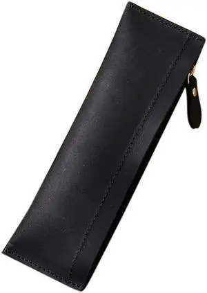 Retro Leather Pen Case Leather Handmade Student Pen Case School Stationery Storage Bag 5 Pens Holder Pouch