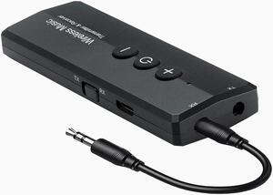 Bluetooth 5.0 Transmitter Receiver 3-In-1, Wireless 3.5mm Audio Adapter for TV PC Headphones Home Sounds System Car