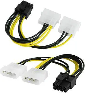 20Pcs 8Pin To Dual 4Pin Video Card Power Cord 180W Y Shape 8 Pin PCI Express To Dual 4 Pin Molex Graphics Power Cable