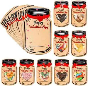 50Pcs Valentines Day Gift Cards For Kids Valentines Classroom Exchange Fun Pack Valentine's Day Greeting Card Set Durable