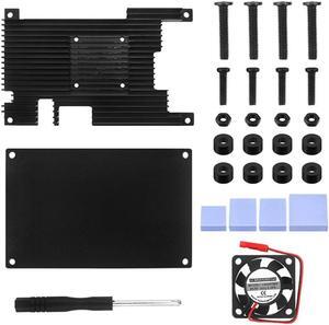 For 5 Aluminum Alloy Protective Case with Cooling Fan Heat Sink Passive Active Cooling Radiator Metal Case