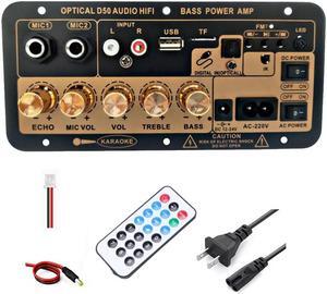 Bluetooth Digital Amplifier Board with Optical Audio Input Karaoke Amplifier Home/Car Subwoofer Amplifier Board(US Plug)
