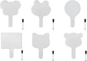 6 PCS Dry Erase Answer Paddle White Board Wood Double Sided Paddles Dry Erase Boards