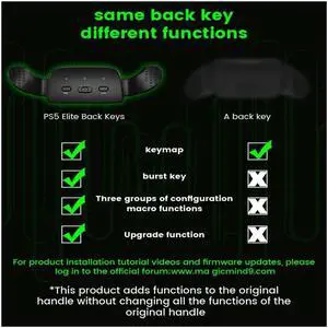 DATA FROG Back Button for PS5 Controller Attachment Upgrade Board Redesigned Shell Programable Rise Remap Kit for PS5(A)