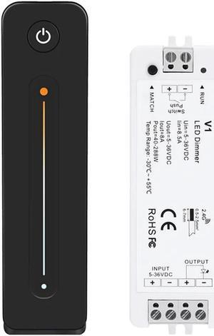 LED Dimmer 12V 5V 24V 36V 8A PWM Wireless RF Switch With 2.4G Brightness Adjustment Contact Remote For Led Single Color Strip