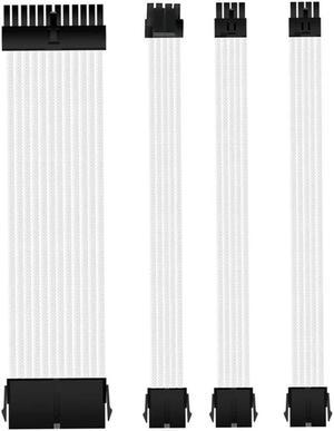 1Set 30Cm ATX Basic Extension Cable PC GPU CPU Power Supply Sleeved Wire Computer Connectors 24-PIN 8-PIN 4+4PIN