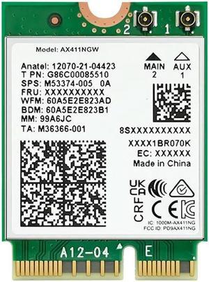 For AX411 Card 6E CNVio2 Bluetooth 5.3 Tri-Band 5374Mbps Network Adapter for Laptop/PC Win10/11-64Bit