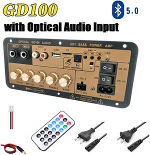 GD100 Bluetooth Amplifier Board with Optical Audio Input HiFi Karaoke Amplifier Home/Car Amplifier Board(EU Plug)