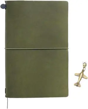 A5 Olive Green Retro Cowhide Manual Account Book European Retro Notebook Diary Notepad Office Supplies