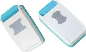 File Tab Punch  For Crafting 1.5In 2 Shapes DIY Index Tab Puncher Label Tag Paper Punch White&Blue 2Poece