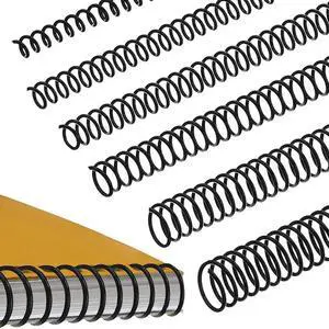120 PCS Spiral Binding Coils Plastic Binder Binding Spirals Rings Multi Size Spiral Binding Wire Combs , 4:1 Pitch Durable