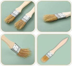 100Pcs 1 Inch Chip Paint Brushes Bulk, Small Paint Brush Brick Stain Paintbrushes Bristle Wood For Acrylic Paint, Crafts