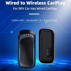 RGB Colorful Wireless Carplay Dongle Mini Box Plug and Play Connect Bluetooth with Wired for Carplay(USB)
