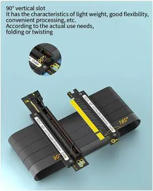 Full Speed PCIE-E16X to 16X 4.0 Graphics Card Extension Cable PCI Express GPU Expansion Card Adapter Card Extender B