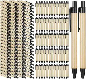 200 Piece Black Ballpoint Pens Ecofriendly Pens Recycled Kraft Paper Pens Bulk Office School