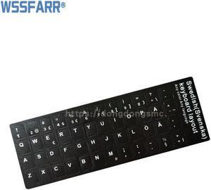 3pc/lot Swedish keypad label sticker, Eco-environment Plastic Svenska keyboard stickers for Laptop/computer