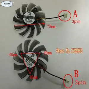1pcs/lot 75mm 40x40x40mm graphics card fan FOR for 8010 PLD08010S12H 12V 0.25A