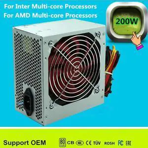 200W Power Switch PC 200W Power Supply PC Max 500W 12V Gaming ATX PSU For PC Desktop Computer Smart Mute Small PC Power Micro