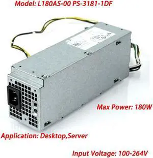 180W PSU For Server 3040 5040 7040 3650 3656 SFF L180AS-00 PS-3181-1DF H180ES-00 180w Power Supply 5XV5K RWMNY 9XD51 8PIN+4PIN
