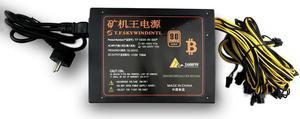 12V 1600W PC Power Supply 6PIN 6+2PIN 1600W PC Power PSU 10 x 6 Pin PCI Express Power For BTC Quiet Fan ETH Miner PSU Mining