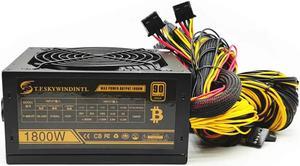 1800W Mining PC Power Supply ATX Computer Power PSU 24Pin For Bitcoin Miner R9 380/390 RX 470/480 RX 570 1060 For Antminer PSU